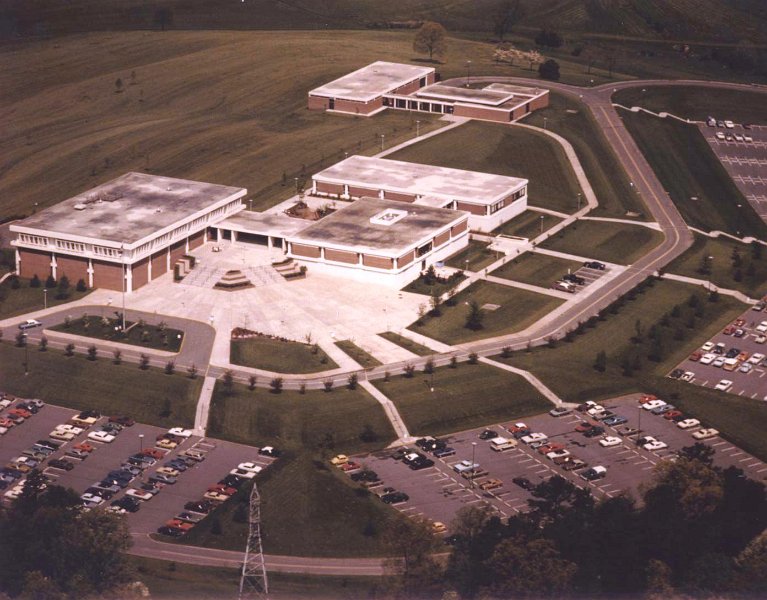 1970-71 campus 46.jpg - 1970-71 aerial view of the new campus with the Science Technology and Vocational shop addition